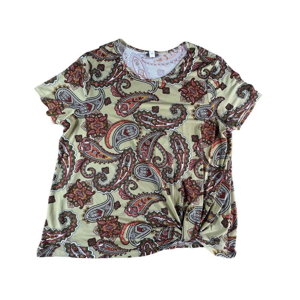C Est 1946 Shirt Womens Large Multicolor Blouse Top Paisley Casual Business